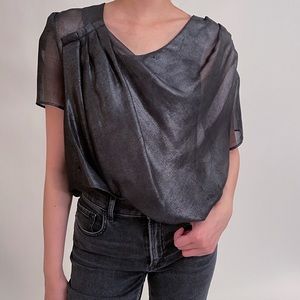 H&M drape blouse sheer top for going out